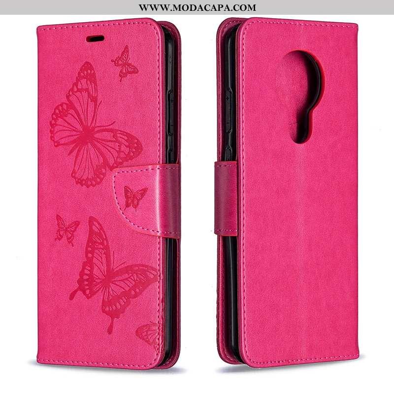 Capas Nokia 5.3 Couro Vermelho Cases Telemóvel Protetoras Gravata Baratas