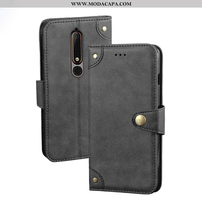 Capas Nokia 6.1 Carteira Protetoras Caqui 2020 Couro Cases Baratos