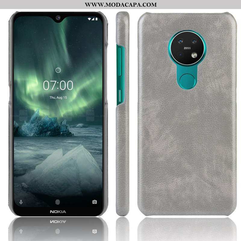 Capa Nokia 6.2 Fosco Telemóvel Couro Marrom Resistente Antiderrapante Capas Baratos