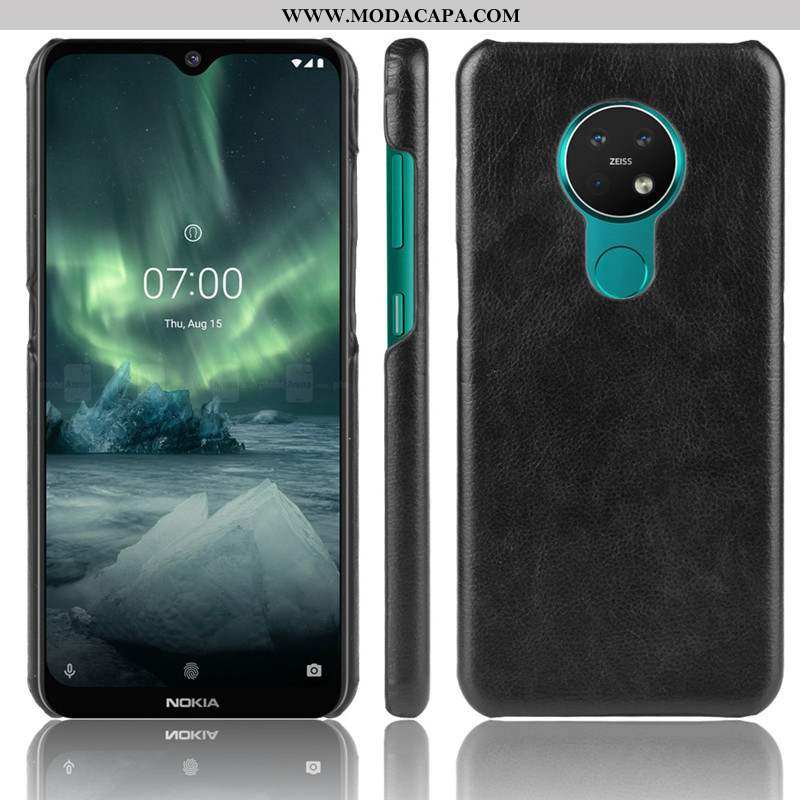 Capa Nokia 6.2 Fosco Telemóvel Couro Marrom Resistente Antiderrapante Capas Baratos