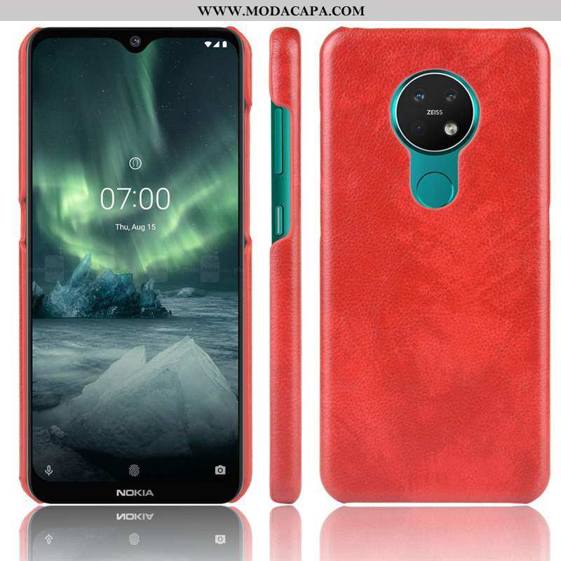 Capa Nokia 6.2 Fosco Telemóvel Couro Marrom Resistente Antiderrapante Capas Baratos