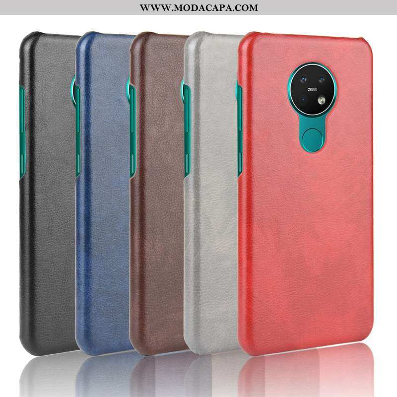 Capa Nokia 6.2 Fosco Telemóvel Couro Marrom Resistente Antiderrapante Capas Baratos