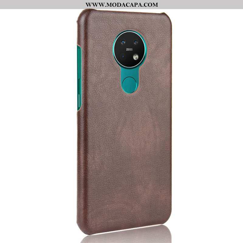 Capa Nokia 6.2 Fosco Telemóvel Couro Marrom Resistente Antiderrapante Capas Baratos