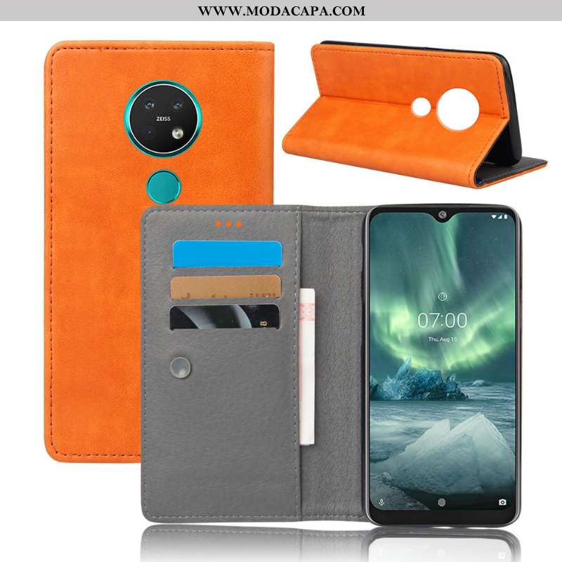 Capas Nokia 6.2 Couro Azul Escuro Telemóvel Protetoras Cases Completa Baratos