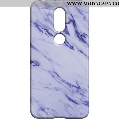 Capa Nokia 7.1 Protetoras Fosco Telemóvel Capas Pedra Azul Marmore Baratos