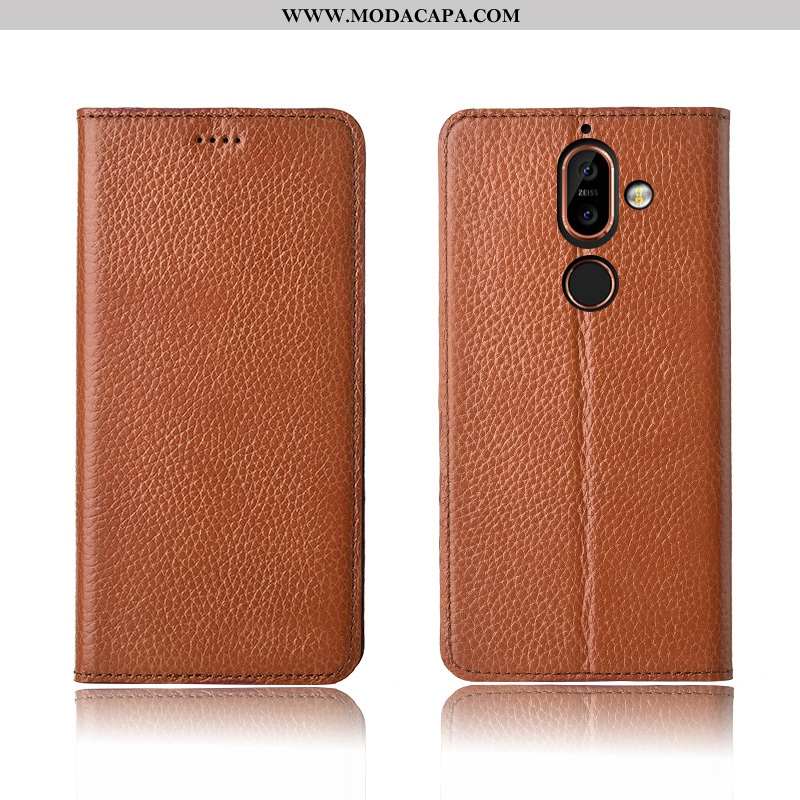 Capa Nokia 7 Plus Couro Genuíno Cases Protetoras Silicone Nova Soft Cover Baratos