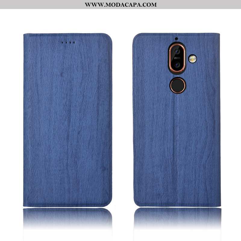 Capa Nokia 7 Plus Couro Antiqueda Silicone Azul Capas Cases Nova Baratos