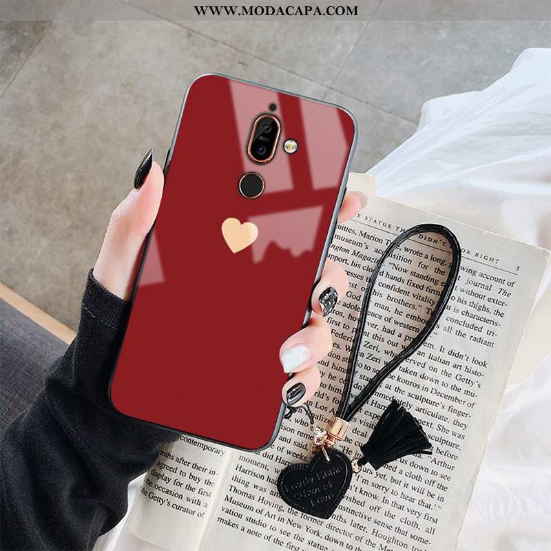 Capa Nokia 7 Plus Protetoras Vidro Vermelho Criativas Personalizada Tendencia Nova Baratas