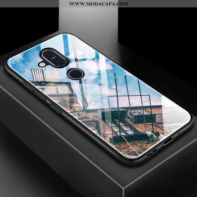 Capa Nokia 8.1 Tendencia Casal Completa Personalizado Resistente Cases Vidro Comprar
