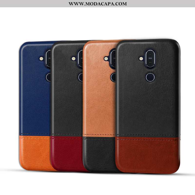 Capa Nokia 8.1 Personalizada Capas Couro Antiqueda Marrom Cases Protetoras Baratas