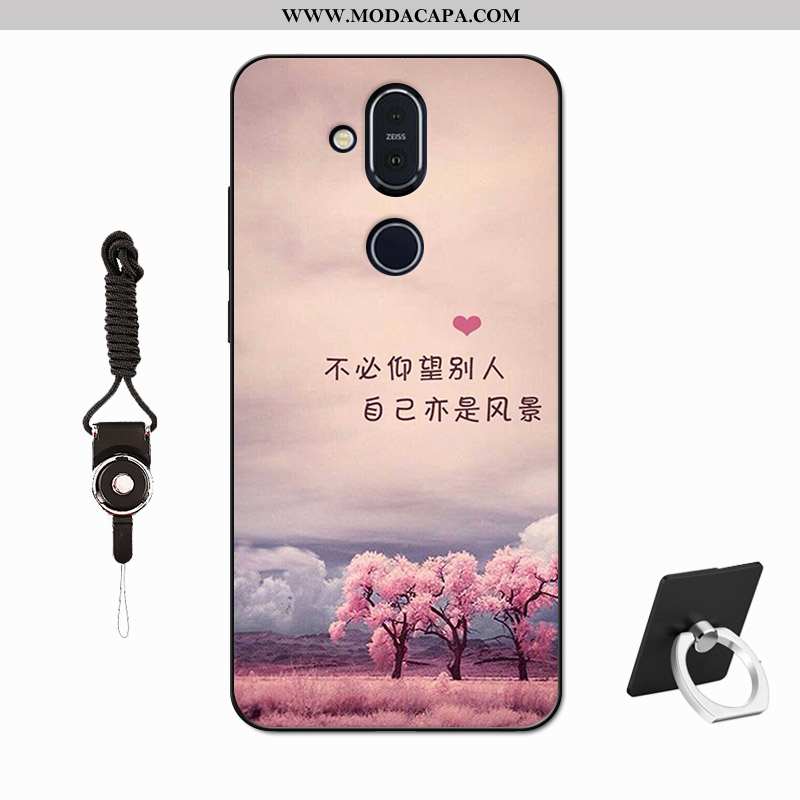 Capas Nokia 8.1 Protetoras Simples Roxa Cases Fosco Malha Antiqueda Barato