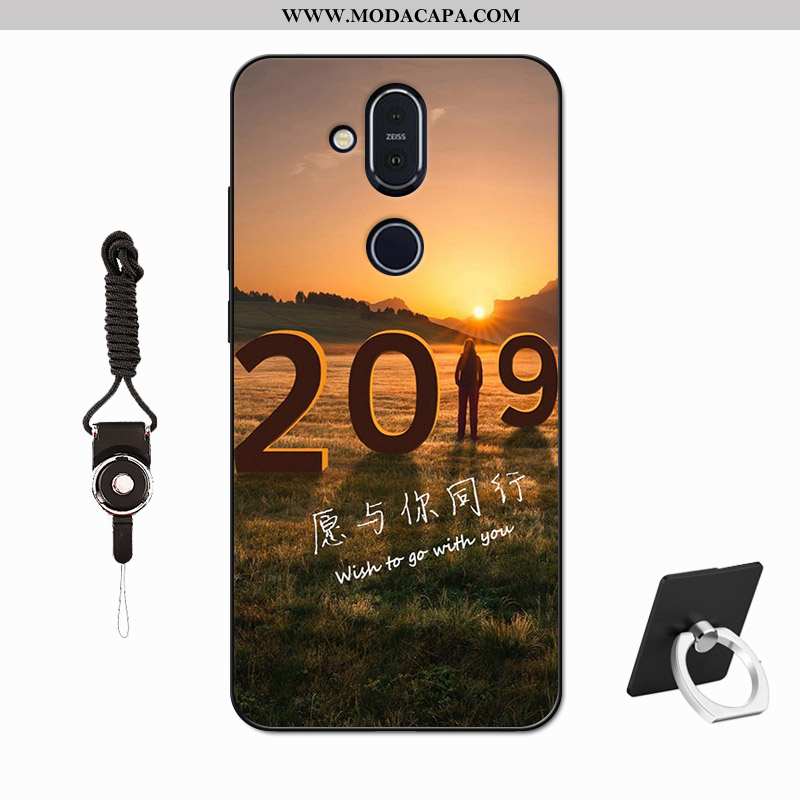 Capas Nokia 8.1 Protetoras Simples Roxa Cases Fosco Malha Antiqueda Barato