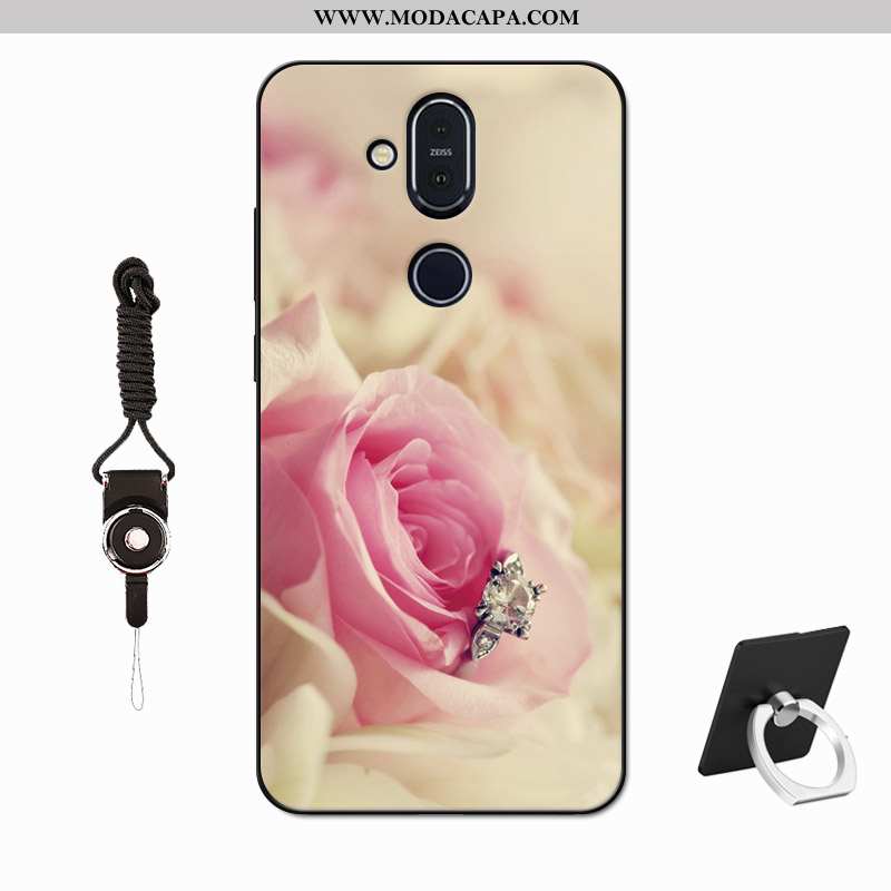 Capas Nokia 8.1 Protetoras Simples Roxa Cases Fosco Malha Antiqueda Barato