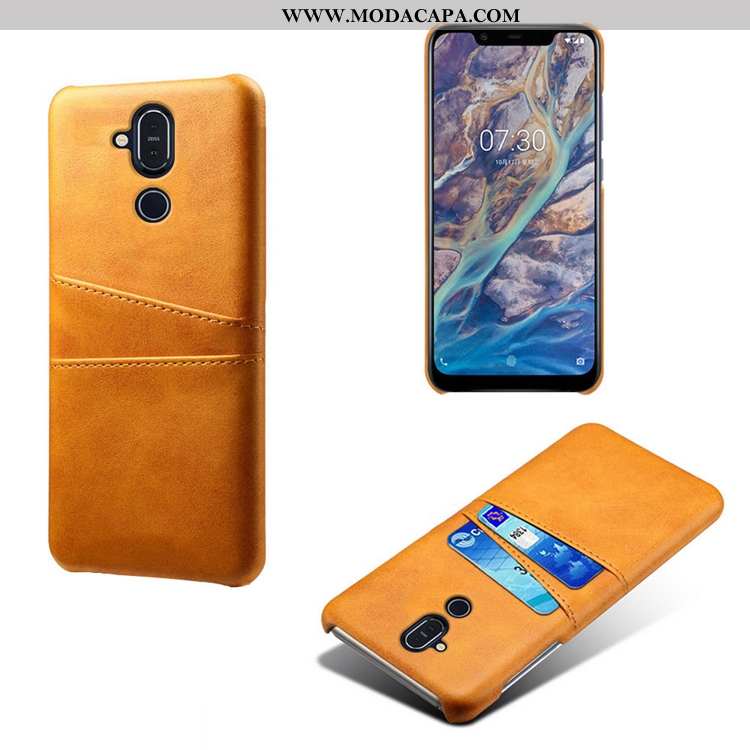 Capas Nokia 8.1 Couro Vaca Antiqueda Criativas Telinha Super Slim Baratos