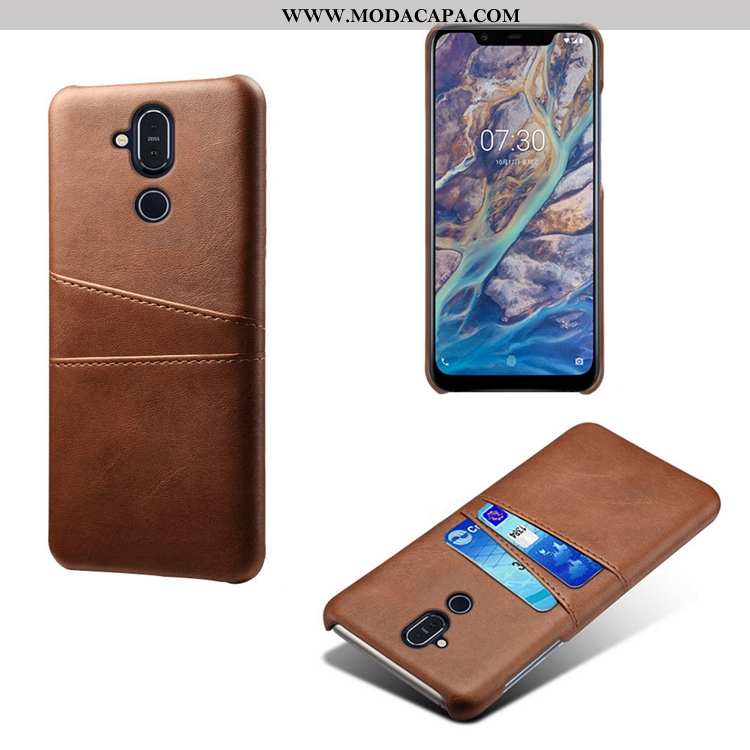 Capas Nokia 8.1 Couro Vaca Antiqueda Criativas Telinha Super Slim Baratos