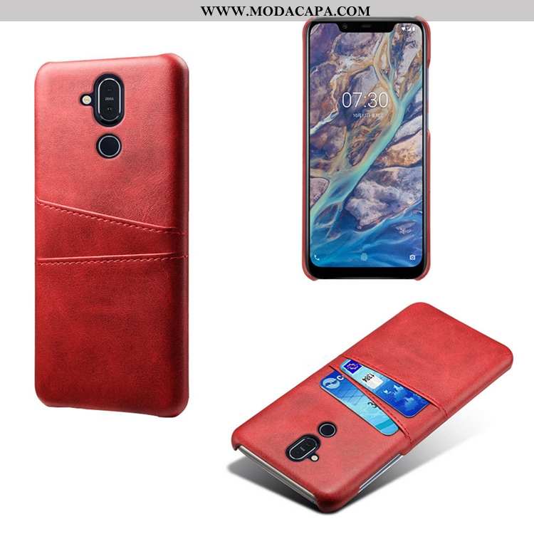 Capas Nokia 8.1 Couro Vaca Antiqueda Criativas Telinha Super Slim Baratos