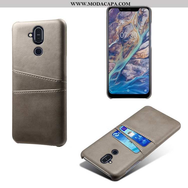 Capas Nokia 8.1 Couro Vaca Antiqueda Criativas Telinha Super Slim Baratos