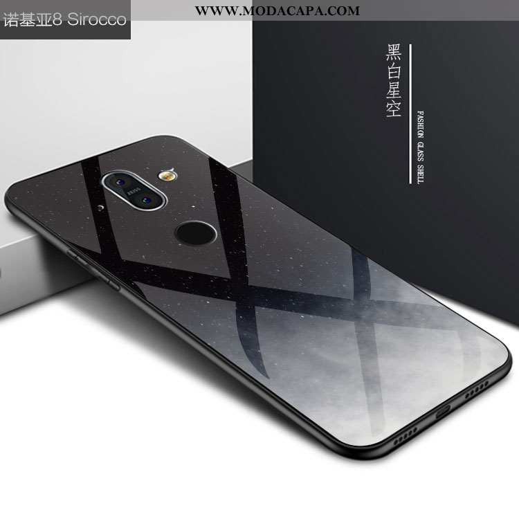 Capas Nokia 8 Sirocco Tendencia Cases Preto Personalizada Vidro Telemóvel Online