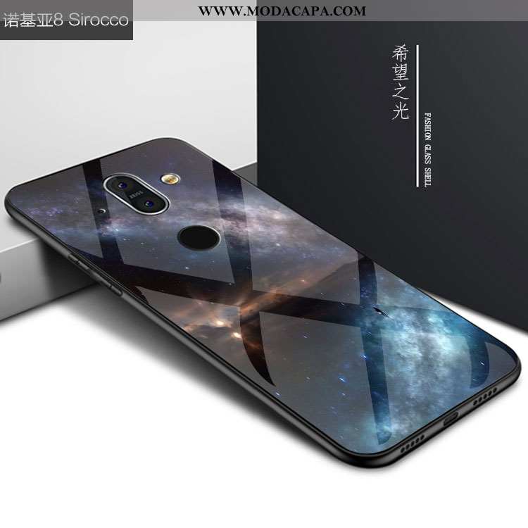 Capas Nokia 8 Sirocco Tendencia Cases Preto Personalizada Vidro Telemóvel Online