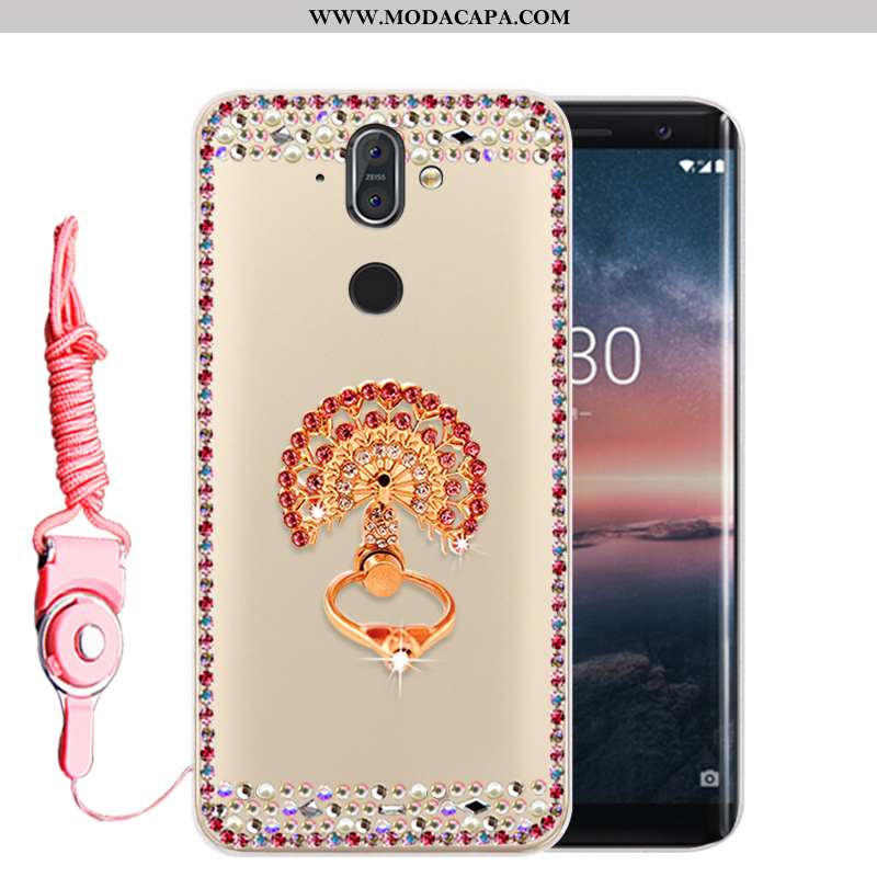 Capas Nokia 8 Sirocco Strass Antiqueda Cases Alta Telemóvel Soft Dourado Promoção