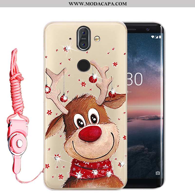 Capas Nokia 8 Sirocco Strass Antiqueda Cases Alta Telemóvel Soft Dourado Promoção