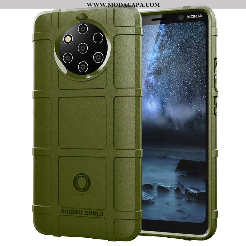 Capas Nokia 9 Pureview Protetoras Pu Telemóvel Completa Cases Verde Militar Barato
