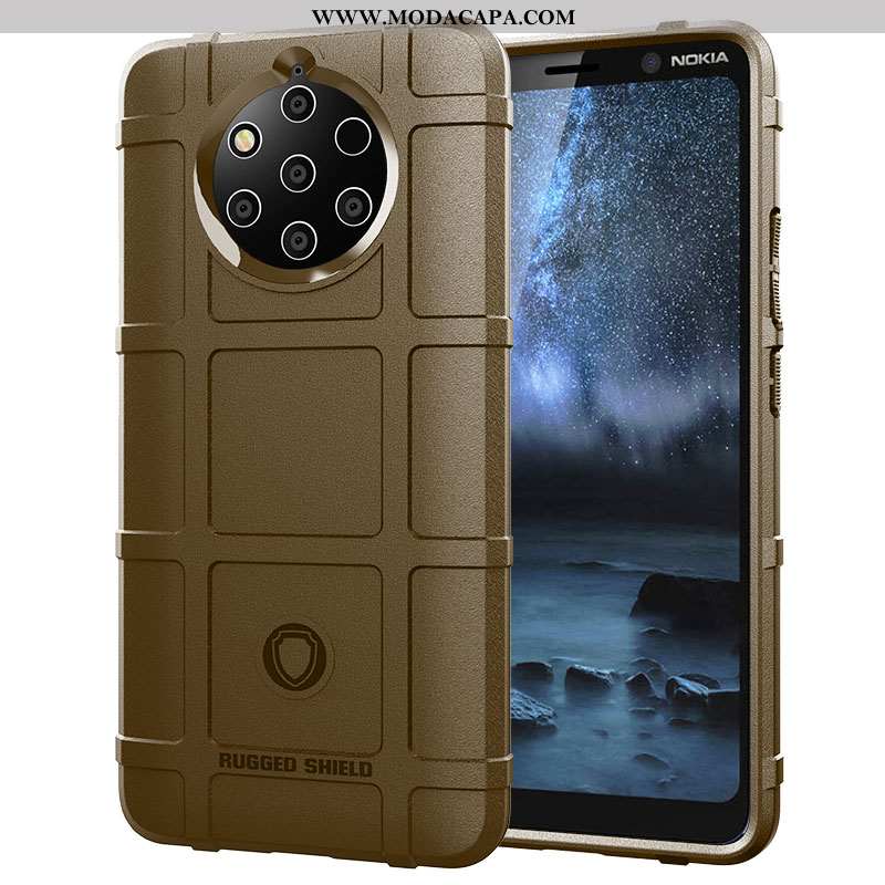 Capas Nokia 9 Pureview Protetoras Pu Telemóvel Completa Cases Verde Militar Barato