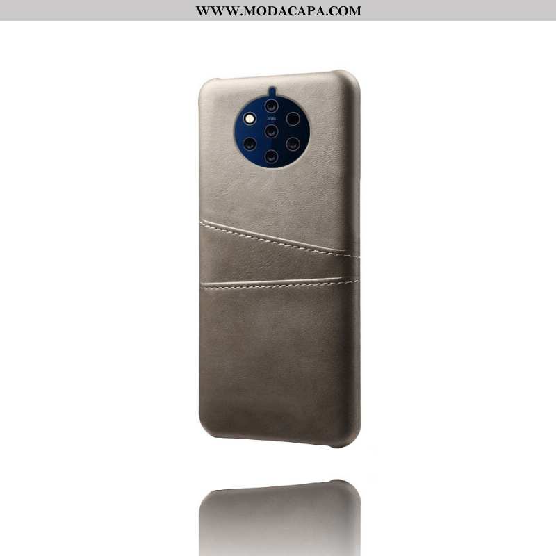 Capa Nokia 9 Pureview Couro Pu Cinza Telemóvel Antiqueda Capas Online