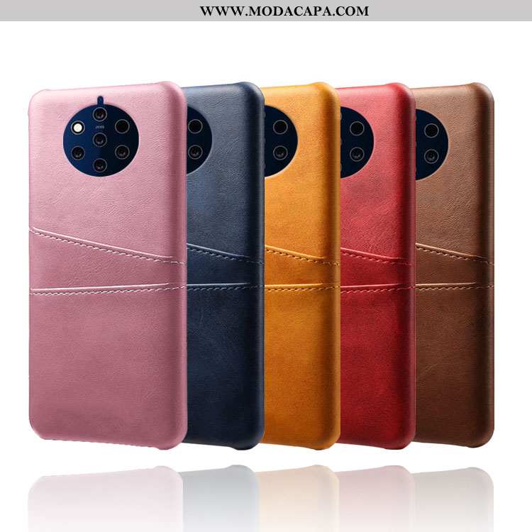 Capa Nokia 9 Pureview Couro Pu Cinza Telemóvel Antiqueda Capas Online