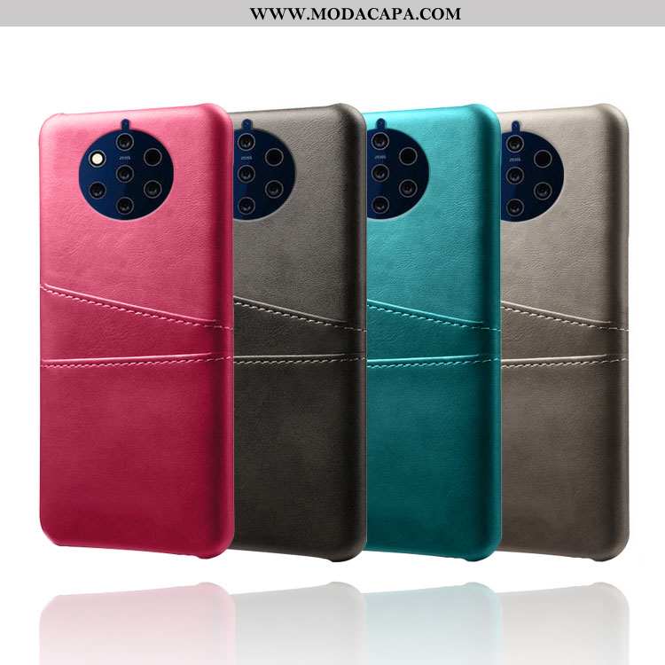 Capa Nokia 9 Pureview Couro Pu Cinza Telemóvel Antiqueda Capas Online