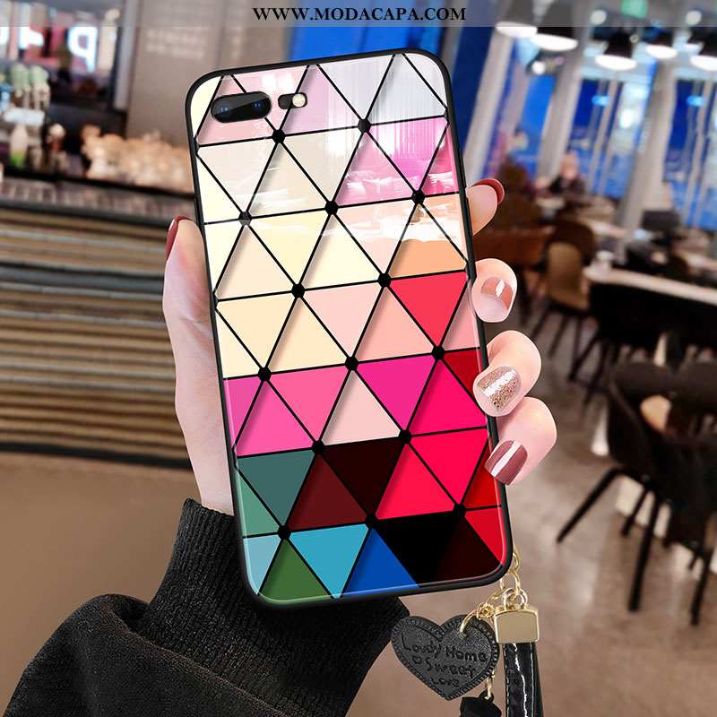 Capas Oneplus 5 Soft Malha Telemóvel Vidro Colorido Vermelho Baratos