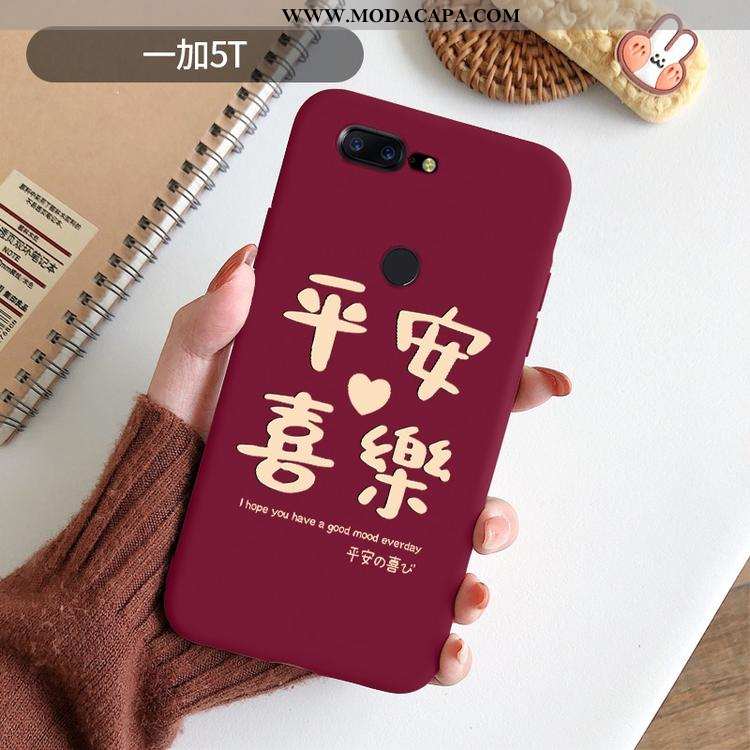 Capa Oneplus 5t Personalizado Protetoras Criativas Fosco Antiqueda Vermelho Malha Promoção