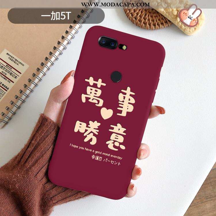 Capa Oneplus 5t Personalizado Protetoras Criativas Fosco Antiqueda Vermelho Malha Promoção