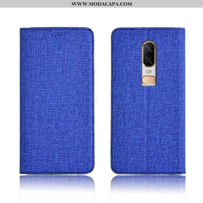 Capa Oneplus 6 Couro Cases Capas Linho Nova Completa Protetoras Venda