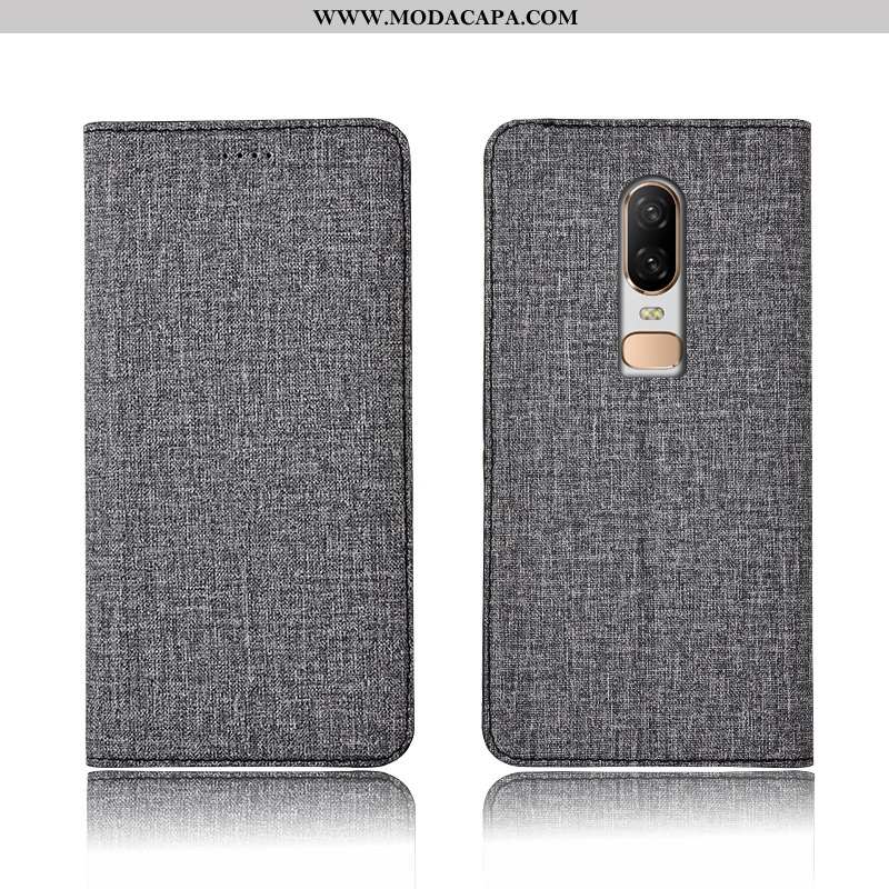 Capa Oneplus 6 Couro Cases Capas Linho Nova Completa Protetoras Venda