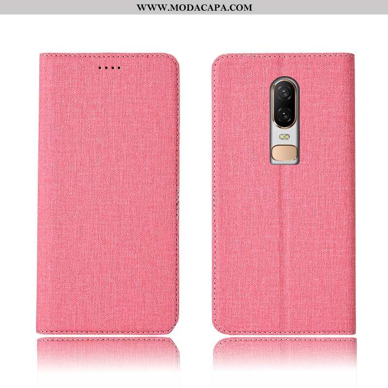 Capa Oneplus 6 Couro Cases Capas Linho Nova Completa Protetoras Venda