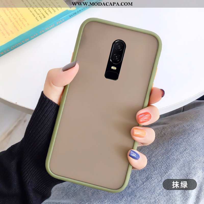 Capa Oneplus 6 Tendencia Fosco Malha Capas Azul Completa Cases Online