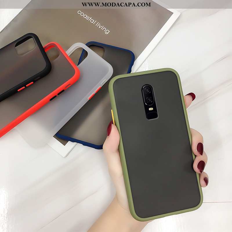 Capa Oneplus 6 Tendencia Fosco Malha Capas Azul Completa Cases Online