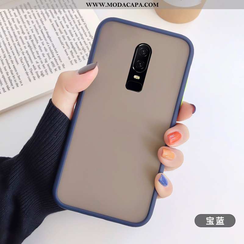 Capa Oneplus 6 Tendencia Fosco Malha Capas Azul Completa Cases Online