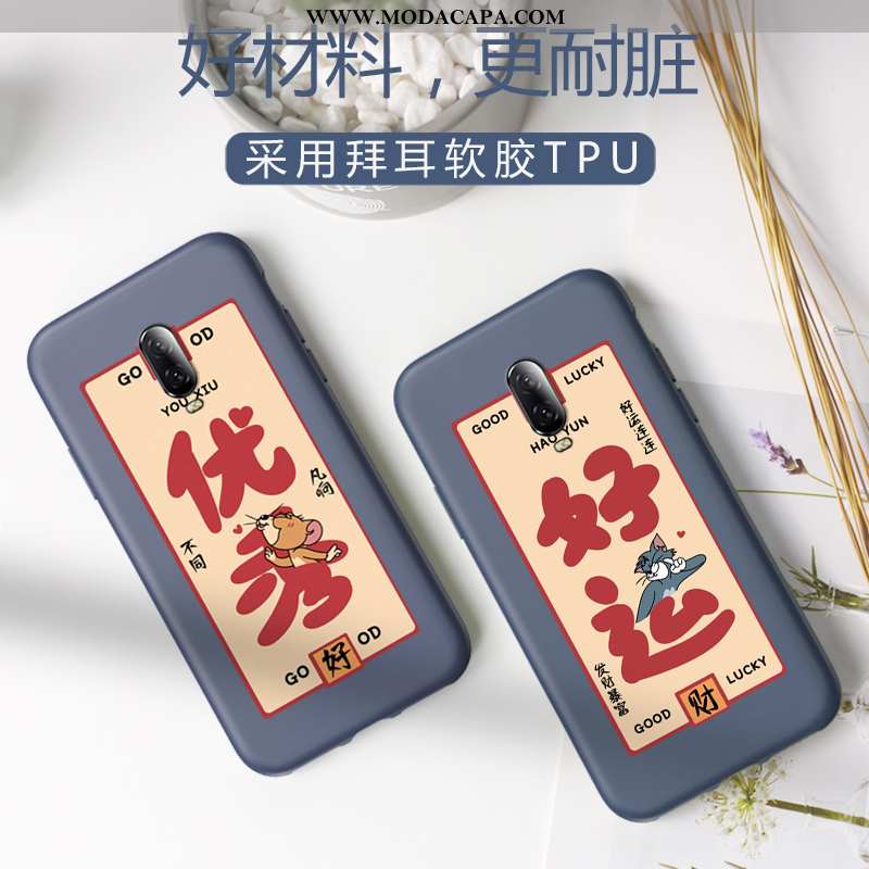 Capa Oneplus 6 Soft Cases Telemóvel Antiqueda Azul Desenho Animado Completa Baratas