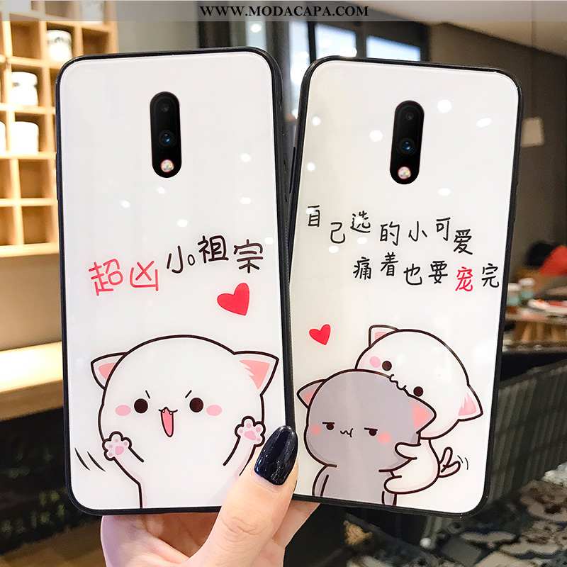 Capas Oneplus 6 Criativas Telemóvel Desenho Animado Casal Pequena Malha Vidro Baratos