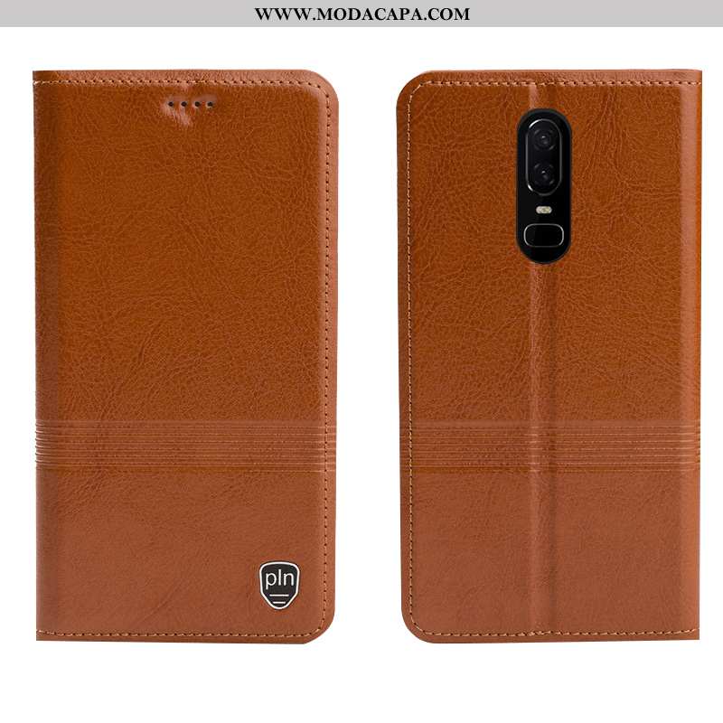 Capa Oneplus 6 Couro Telemóvel Cover Protetoras Legitimo Capas Cases Promoção