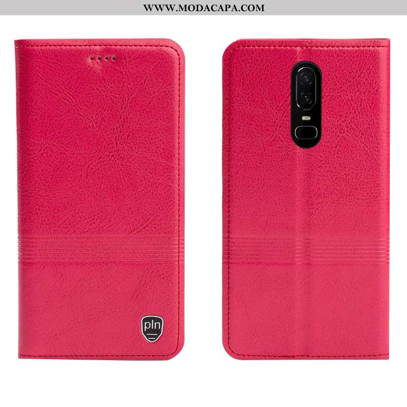 Capa Oneplus 6 Couro Telemóvel Cover Protetoras Legitimo Capas Cases Promoção