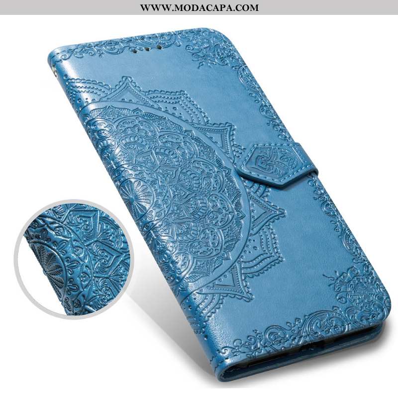 Capa Oneplus 6 Couro Completa Criativas Antiqueda Cover Personalizada Azul Baratos