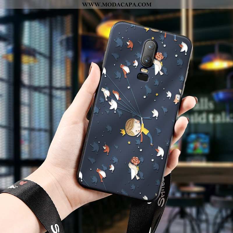 Capa Oneplus 6 Personalizada Protetoras Azul Escuro Criativas Nova Soft Minimalista Venda