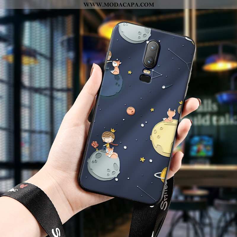 Capa Oneplus 6 Personalizada Protetoras Azul Escuro Criativas Nova Soft Minimalista Venda