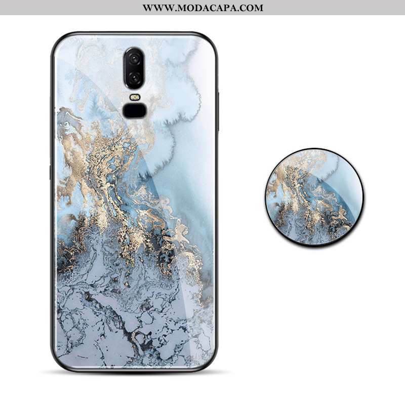 Capa Oneplus 6 Vidro Telemóvel Roxa Marmore Criativas Cases Frente Baratos