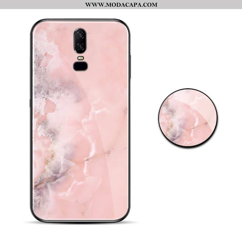 Capa Oneplus 6 Vidro Telemóvel Roxa Marmore Criativas Cases Frente Baratos