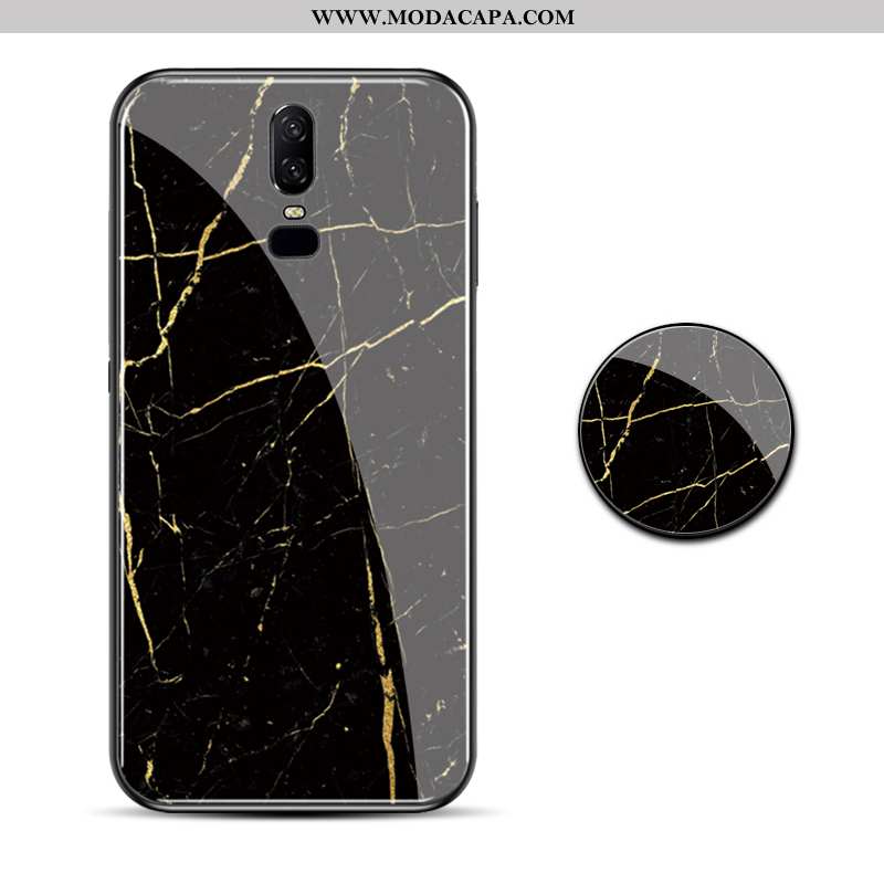 Capa Oneplus 6 Vidro Telemóvel Roxa Marmore Criativas Cases Frente Baratos