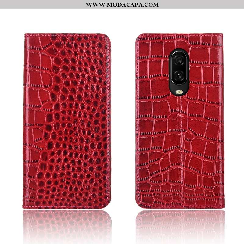 Capas Oneplus 6t Couro Legitimo Crocs Protetoras Silicone Couro Cover Completa Baratas